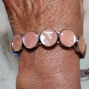 Beautiful pink and silver bracelet.